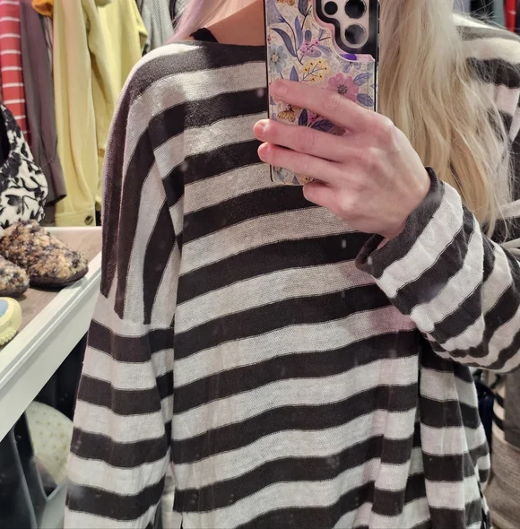 Eileen Fisher Organic Linen Dolman Sleeve Boxy Cozy Prarie CabinCore Top - Picture 16 of 16